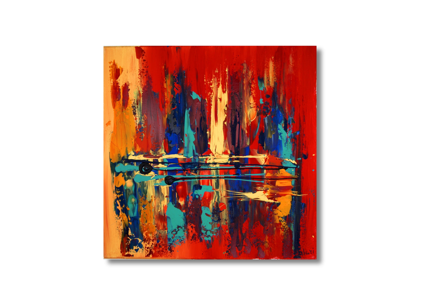 Modern acrylic painting mural "Abstract": A unique one-of-a-kind