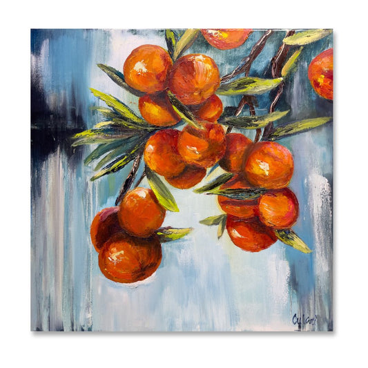 Handgemaltes Wandbild Ölgemälde - Orangenbaum