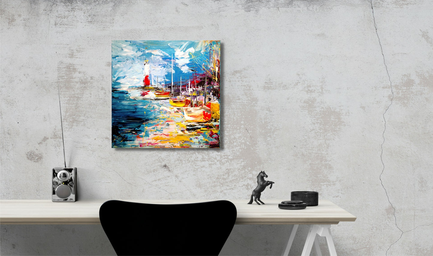 Modern mural - Artistic coastal landscape in expressionism - Limited edition