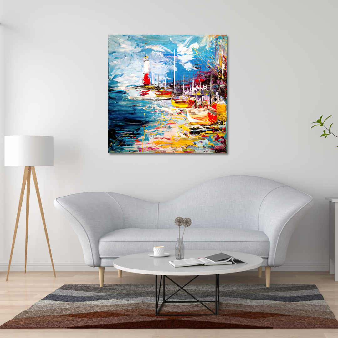 Modern mural - Artistic coastal landscape in expressionism - Limited edition