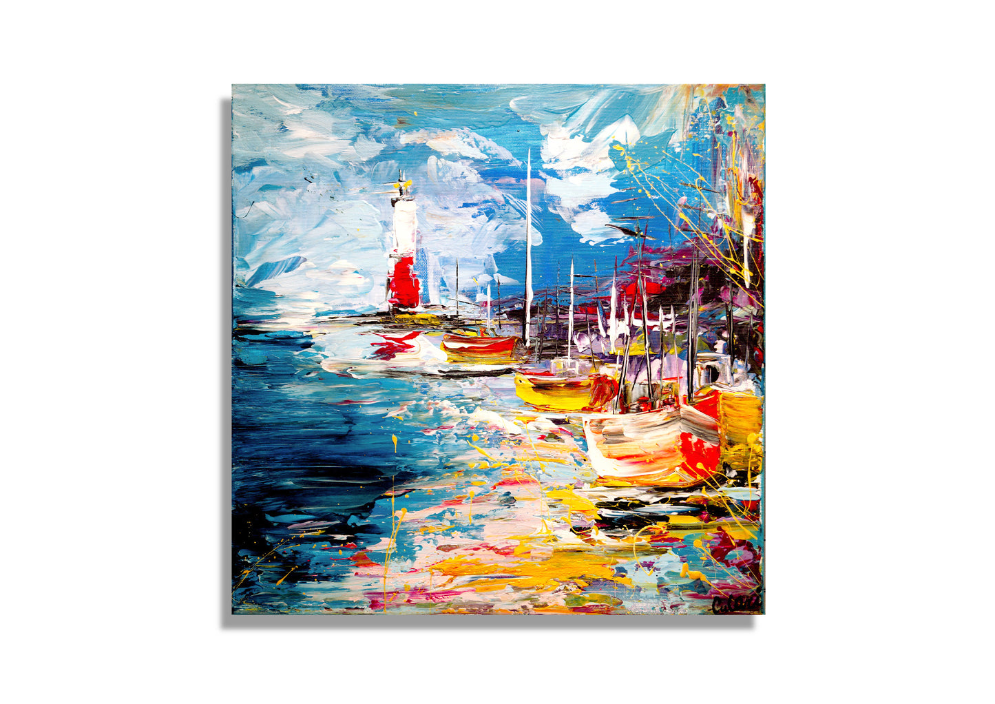 Modern mural - Artistic coastal landscape in expressionism - Limited edition